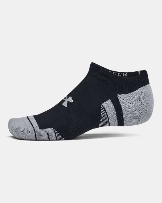 Unisex UA Performance Tech 3-Pack No Show Socks in Black image number 3
